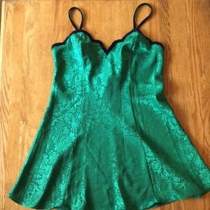 Vintage Victoria's Secret Green Satin Slip Nightie